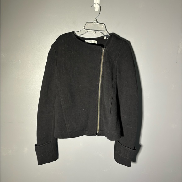 Vince Cross Front Asymmetrical Zip Cotton Moto Jacket Size 6 - Picture 3 of 7